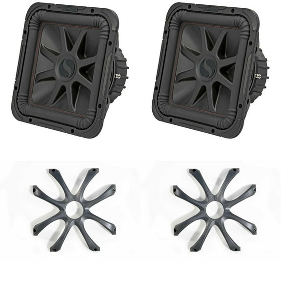 Kicker (2) 45L7R122 L7R 12-Inch (30cm) Subwoofer, Dual Voice Coil, 2-Ohm w/ Cast Aluminum Grill Bundle