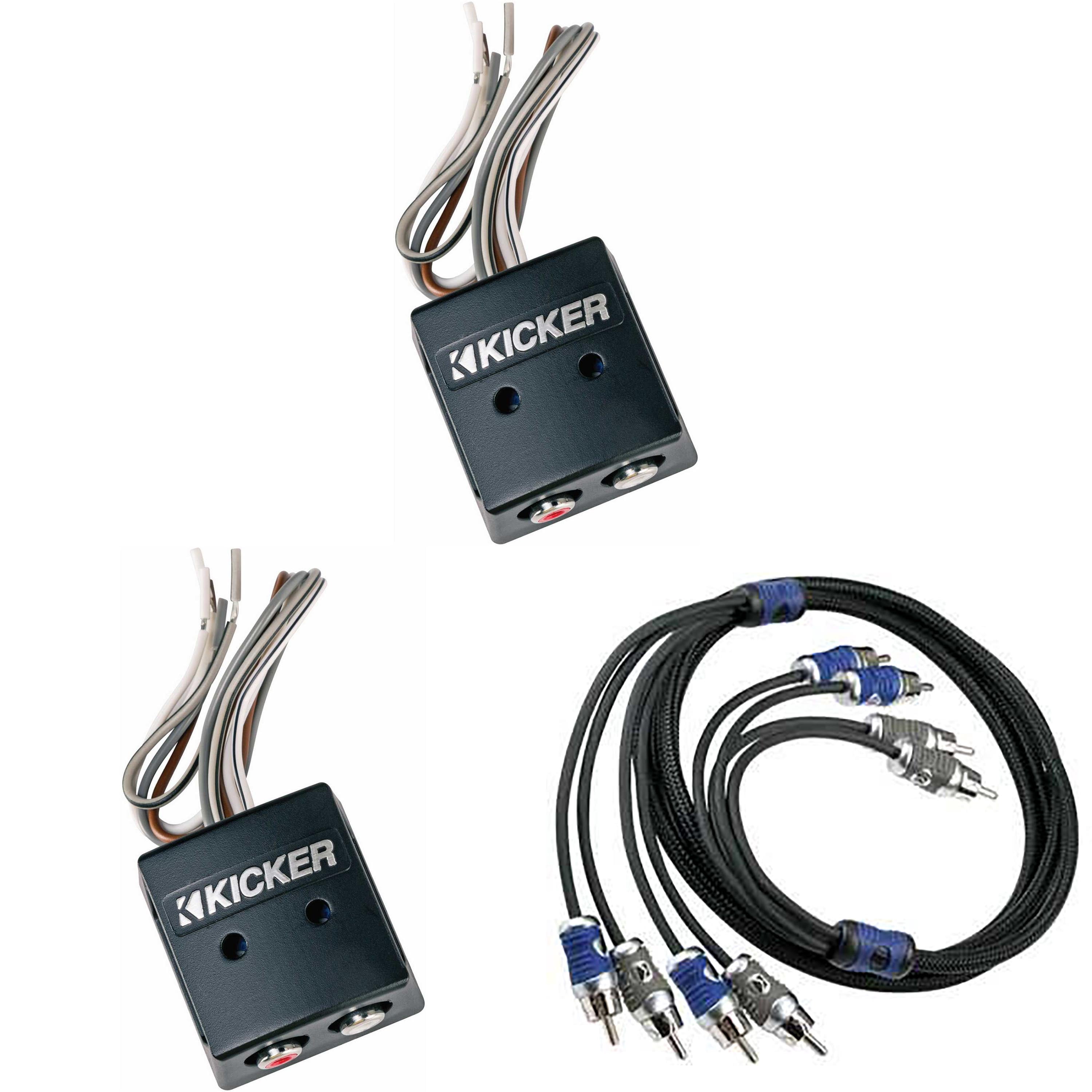 Kicker (2) 46KISLOC K-Series Interconnect, Speaker To Rca W/ Line-Out ...