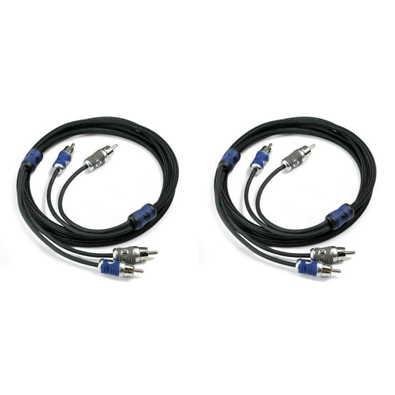 Kicker (2) 46QI21 Q-Series 2-Channel RCA Interconnects, 1.0 Meter Bundle
