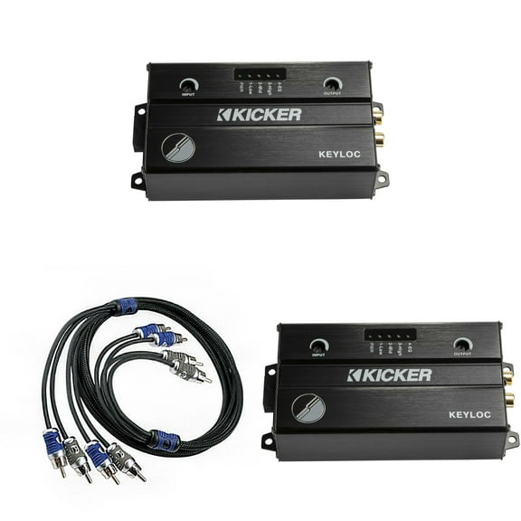 Kicker (2) 47KEYLOC Key Series Smart Powered Line-Out Converter & 46QI46 6 Meter 4-Channel Signal Cable