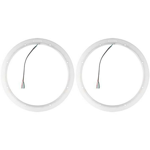 Kicker (2) 47KLSR12 12" Weather Proof Led Lighted Speaker Ring Bundle
