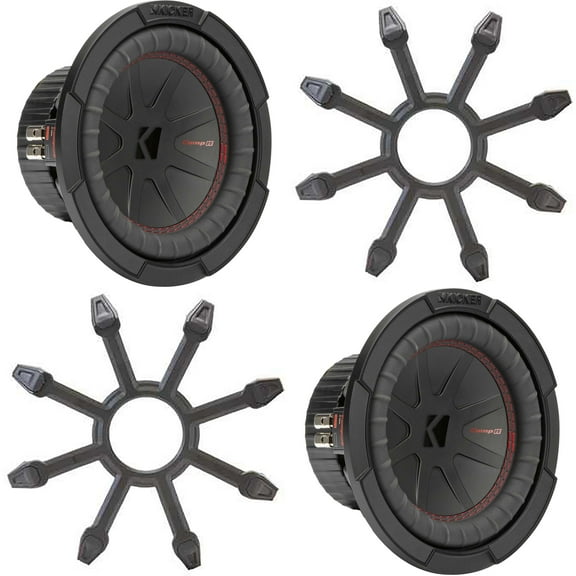 Kicker (2) 48CWR82 CompR 8" Subwoofer, DVC, 2-ohm - Includes Grill