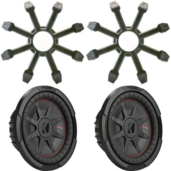 Kicker (2) 48CWRT102 CompRT 10" Subwoofer, DVC, 2-ohm - Includes Grill