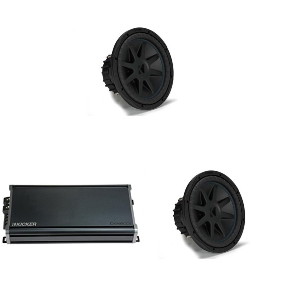 Kicker (2) 50CVX124 CompVX 12" Sub, Dual 4-Ohm & 46CXA18001 Amplifier