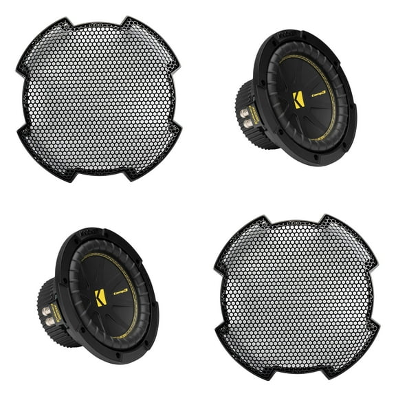 Kicker (2) 50CWCS84 CompC 8", SVC, 4-ohm & 52GR8 Grill Bundle