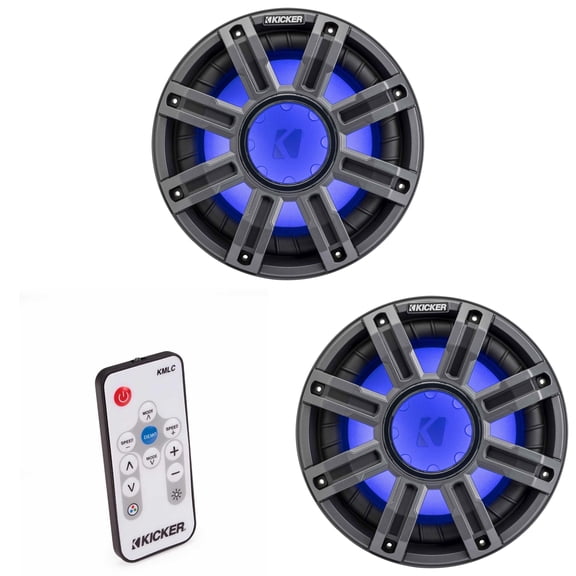 Kicker (2) 51MWF104 - MWF 10-Inch Premium Marine Subwoofer (free-air) 4-ohm w/ LED Remote