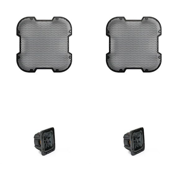 Kicker (2) L7S82 L7S 8" Subwoofer, Dual Voice Coil, 2-Ohm & 52GL78 Grill Bundle