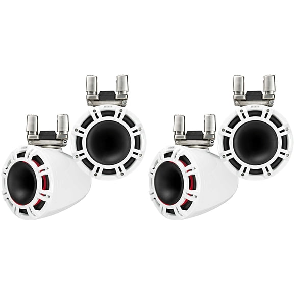 Kicker ( 2 Pair ) KMTC94W KMTC9 9" Horn- Loaded Tower System Pair 4-Ohm WHITE