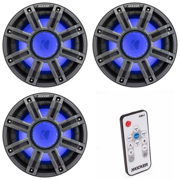Kicker (3) 51MWF104 - MWF 10-Inch Premium Marine Subwoofer (free-air) 4-ohm w/ LED Remote