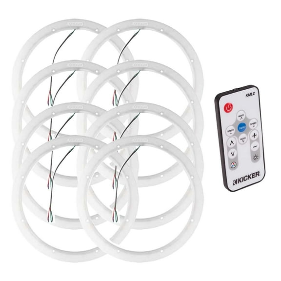 Kicker (4) 50KLSR65 6.5" Weather Proof Led Lighted Speaker Ring, Pair w/ 41KMLC LED Remote Bundle