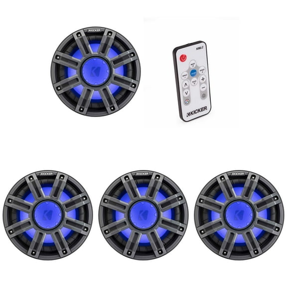 Kicker (4) 51MWF104 - MWF 10-Inch Premium Marine Subwoofer (free-air) 4-ohm w/ LED Remote