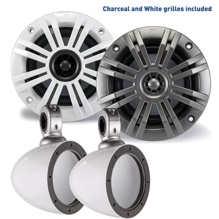 Kicker 4-Inch KM-Series Marine Speaker Bundle
