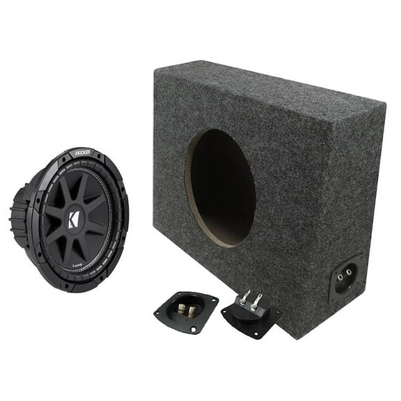 Kicker 43C104 10" Comp C10 Series Sub and ASC 110TRUCK3/4 Sub Box Enclosure