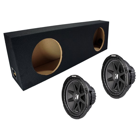 Kicker 43C124 12" Comp C12 Series 150W Sub & ASC TRUCK492X12 Sub Box Enclosure