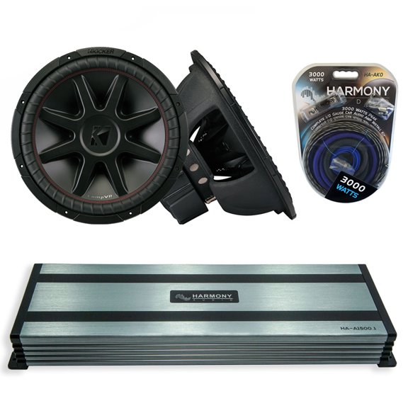 Kicker 43CVR152 CompVR 15" 500W RMS Subwoofer Pair w/ HA-A1500.1