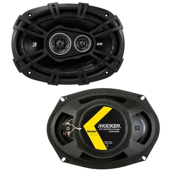 Kicker 43DSC69304 DS Series 6X9" 140W 4 Ohm 3-Way Car Audio Speakers DSC693 - Factory Certified