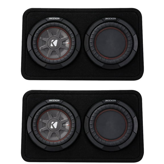 Kicker 43TCWRT82 CompRT8 8-inch (30cm) Subwoofer in Thin Profile Enclosure, 2-Ohm Bundle