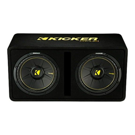 Kicker 44DCWC122 CompC Dual 12" 1200W 2 Ohm Vented Loaded Subwoofer Enclosure