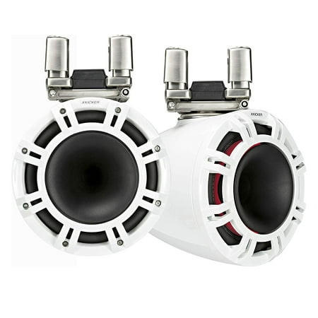 KICKER - 9" 2-Way Marine Speakers with Polypropylene Cones (Pair) - White