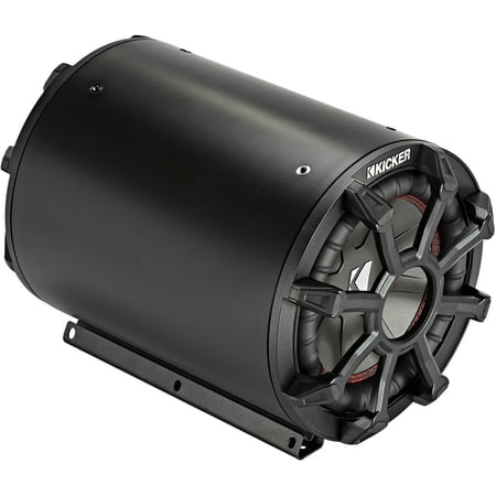 Kicker 45CWTB84 Car Audio Tube Enclosure w/ 8 Inch 4 Ohm Subwoofer and Grill