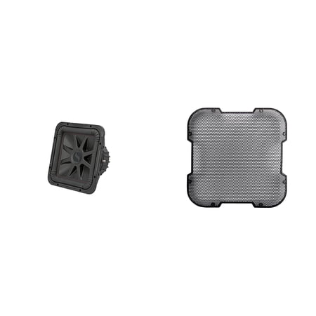 Kicker 45L7R124 L7R 12" Subwoofer, Dual Voice Coil, 4-Ohm & 52GL712 Grill Bundle