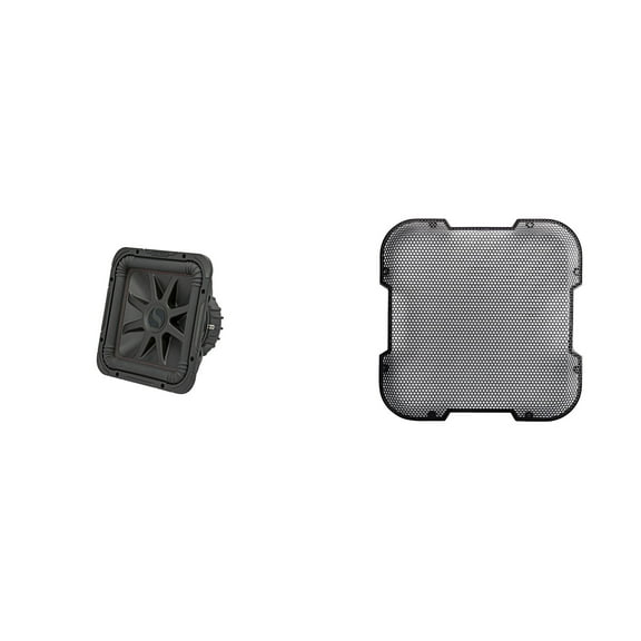 Kicker 45L7R124 L7R 12" Subwoofer, Dual Voice Coil, 4-Ohm & 52GL712 Grill Bundle