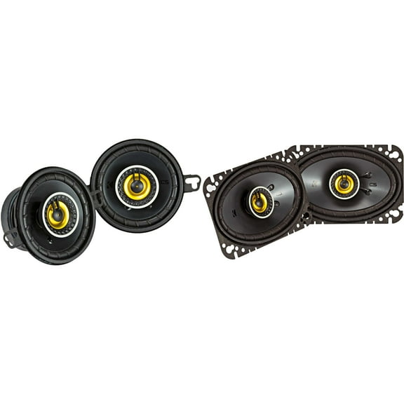 Kicker 46CSC464 CS-Series CSC46 4x6-Inch (100x160mm) Coaxial Speakers w/ 46CSC354 3.5" Coaxial Bundle