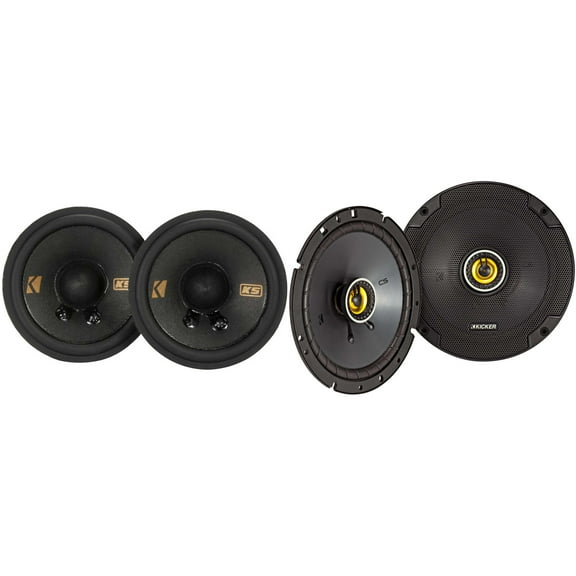 Kicker 46CSC674 CS-Series CSC67 6.75-Inch (165mm) Coaxial Speakers, 4-Ohm (Pair) & 51KSC2704 KS-Series 2.75" Midrange Speakers, 4-Ohm, Pair Bundle
