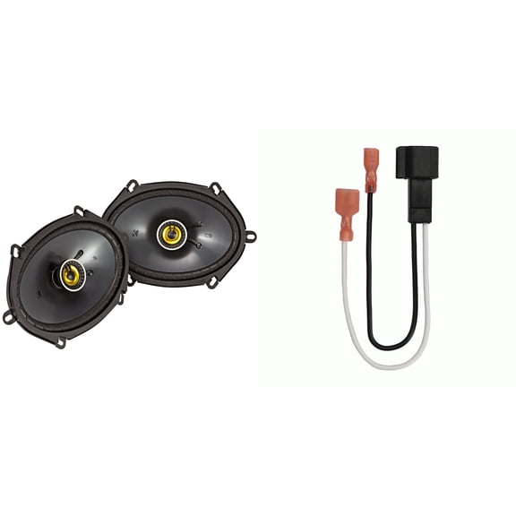 Kicker 46CSC684 6x8" Speakers with 72-5600 Adapters Compatible with Select 1998 & Up Ford