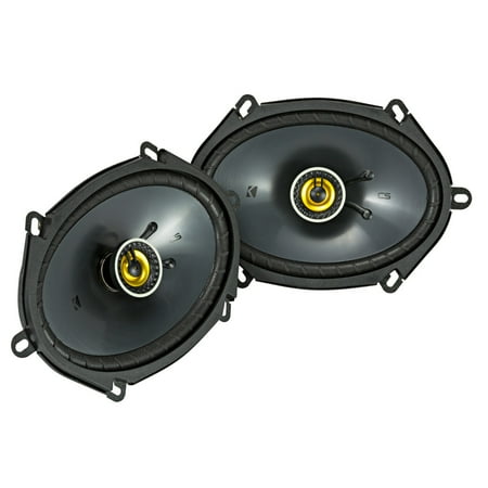 KICKER - CS Series 6" x 8" 2-Way Car Speakers with Polypropylene Cones (Pair) - Yellow/Black