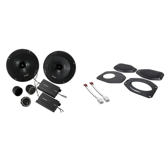 Kicker 46CSS654 6.5" CS-Series Component Speakers and Sound Bar Mounting Kit Compatible with Jeep JL (2018-2023) & JT (2020-2023)