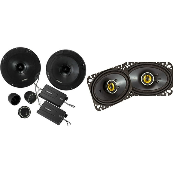 Kicker 46CSS654 CS-Series CSS65 6.5-Inch (160mm) Component System with .75-inch tweeters w/ 46CSC464 4x6" Coaxial Bundle