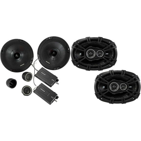 Kicker 46CSS674 CS-Series CSS67 6.75-Inch (165mm) Component System with .75-inch tweeters w/ 43DSC69304 6x9" Coaxial Bundle