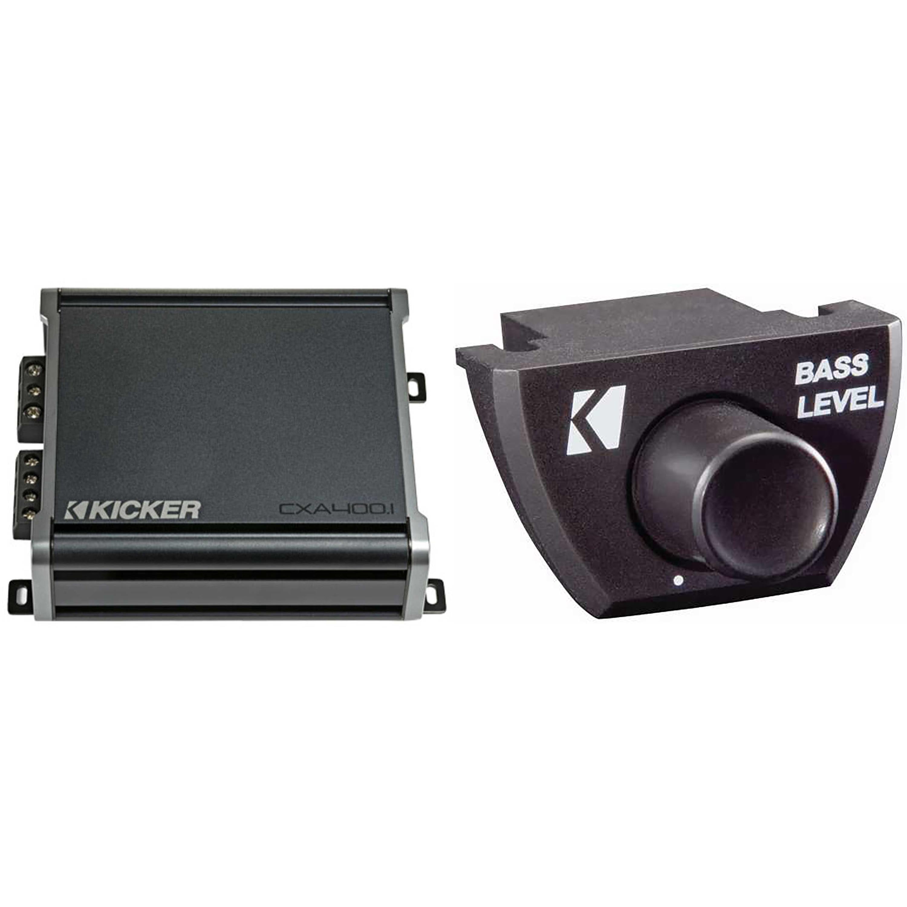 Kicker 46CXA4001 CXA4001 - 400-Watt Mono Class D Subwoofer Amp w/ Bass Knob Bundle