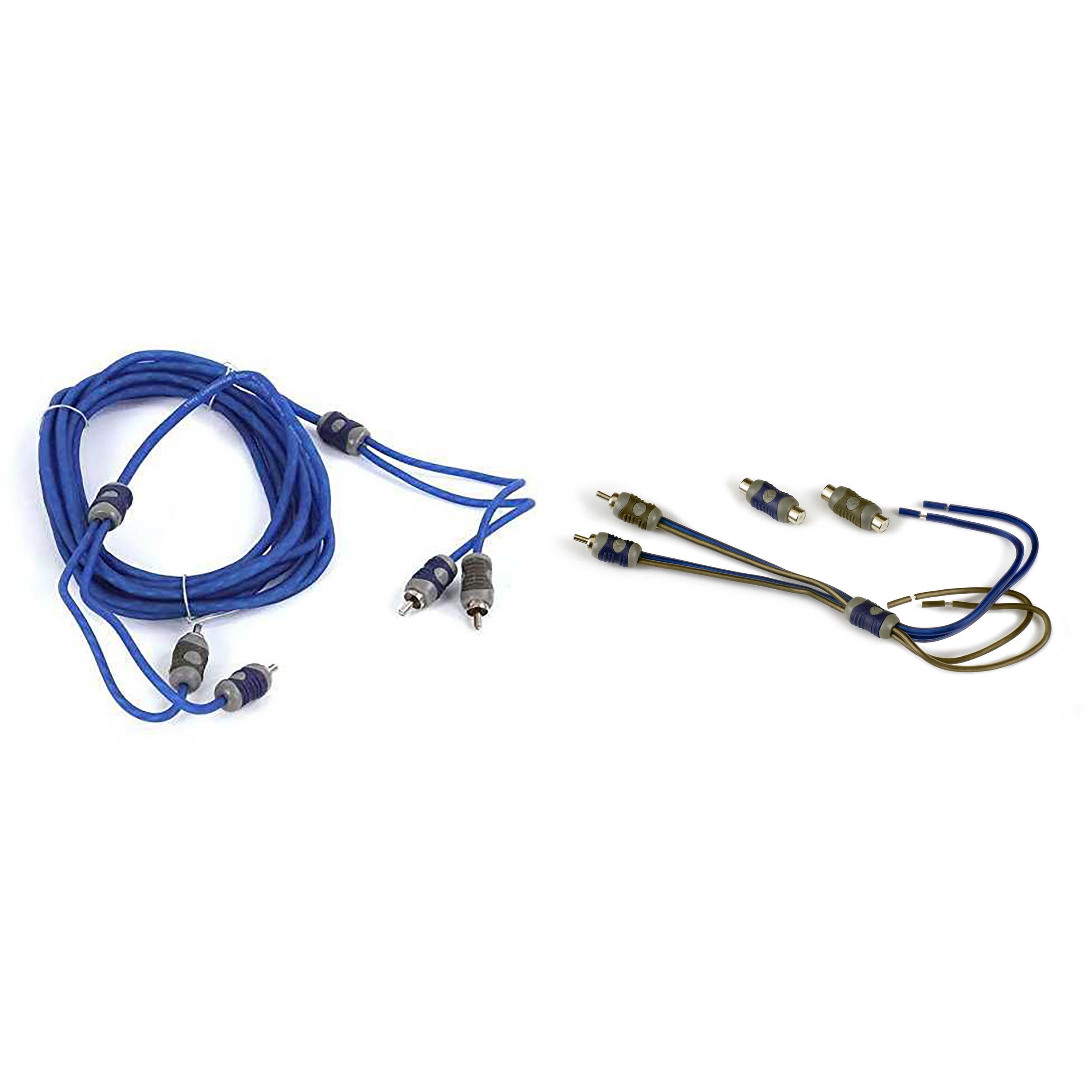 Kicker 46KISL K-Series Interconnect, Speaker Wire To RCA Adapter w/ 46KI24 4 Meter 2-Channel Signal Cable