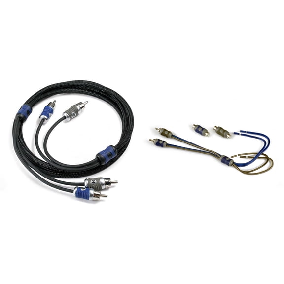 Kicker 46KISL K-Series Interconnect, Speaker Wire To RCA Adapter w/ 46QI24 4 Meter 2-Channel Signal Cable