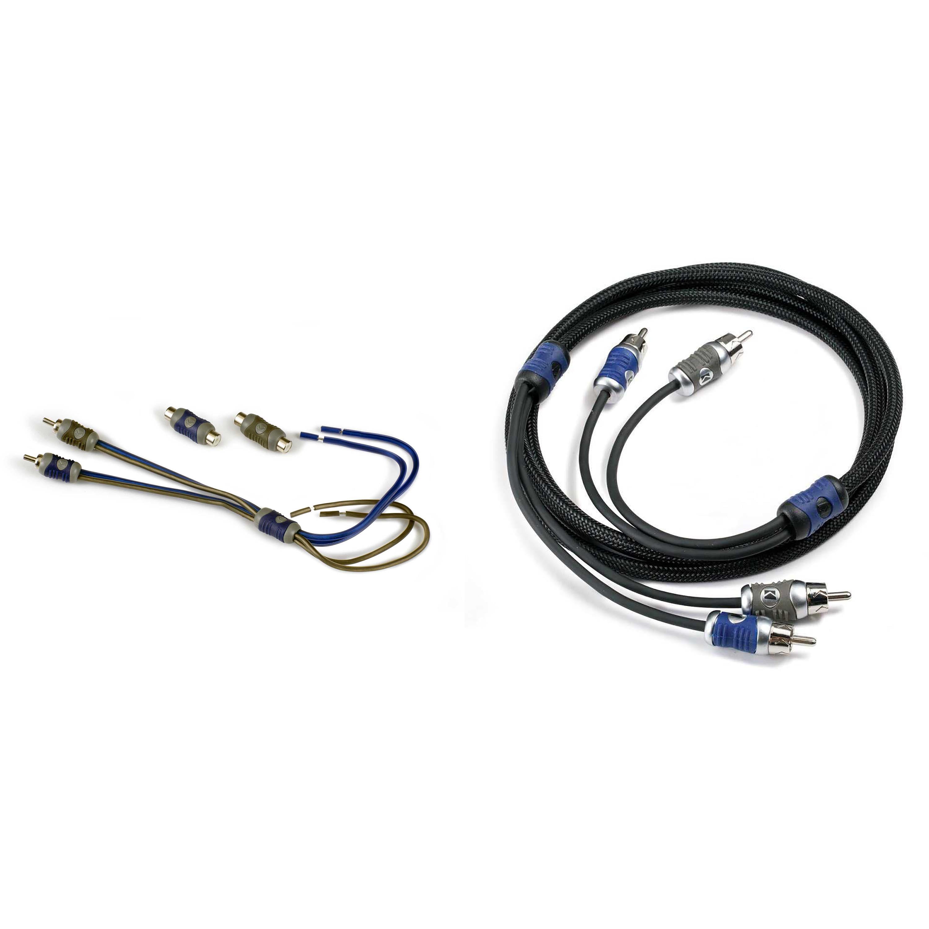 Kicker 46KISL K-Series Interconnect, Speaker Wire To RCA Adapter w/ 46QI25 5 Meter 2-Channel Signal Cable