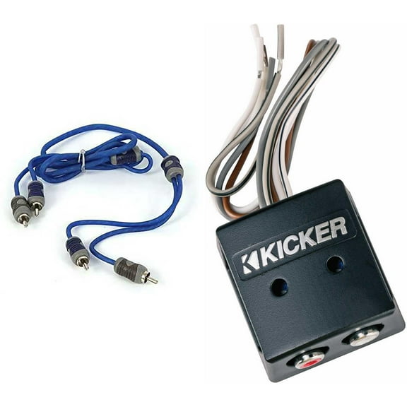 Kicker 46KISLOC K-Series Interconnect, Speaker To Rca W/ Line-Out Converter & 46KI21 1 Meter 2-Channel Signal Cable