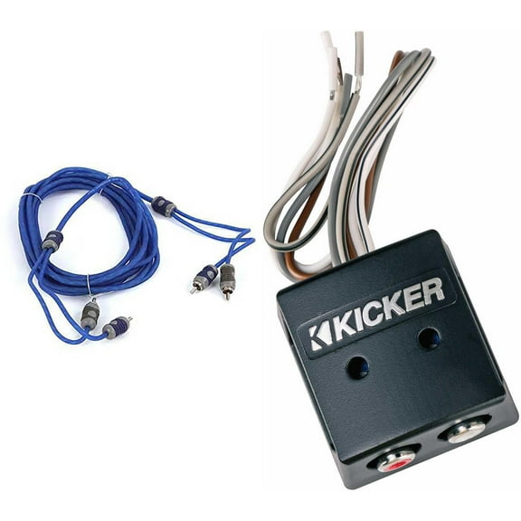 Kicker 46KISLOC K-Series Interconnect, Speaker To Rca W/ Line-Out Converter & 46KI24 4 Meter 2-Channel Signal Cable