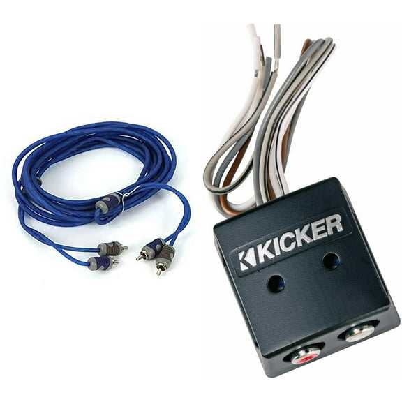 Kicker 46KISLOC K-Series Interconnect, Speaker To Rca W/ Line-Out Converter & 46KI25 5 Meter 2-Channel Signal Cable