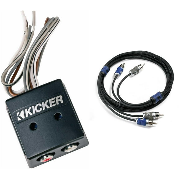 Kicker 46KISLOC K-Series Interconnect, Speaker To Rca W/ Line-Out Converter & 46QI21 1 Meter 2-Channel Signal Cable