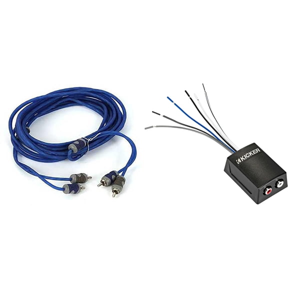 Kicker 46KISLOC2 K-Series Stereo Line-Output Converter w/ Remote Turn-On Output & 46KI25 5 Meter 2-Channel Signal Cable