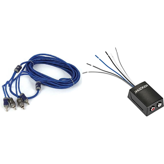 Kicker 46KISLOC2 K-Series Stereo Line-Output Converter w/ Remote Turn-On Output & 46KI26 6 Meter 2-Channel Signal Cable