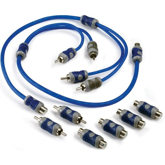 Kicker 46KIYFM Car Audio Amp Female Male RCA Y Adapter + Barrel Connectors KIYFM