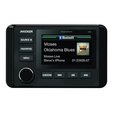 Kicker 46KMC4 Marine 200W Dual Zone Gauge Style Bluetooth Boat Media Center