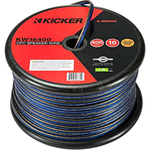 Kicker 46KW16400 Car Audio 400 Feet Spool of 16 Gauge OFC Copper Speaker Wire