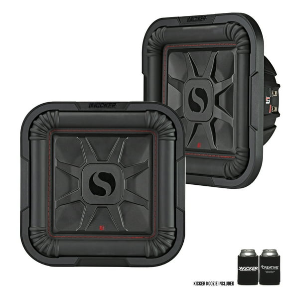 Kicker 46L7T102 Two L7T L7-Thin 10-Inch (25cm) Subwoofers, Dual Voice Coil, 2-Ohm, 500 Watts Each