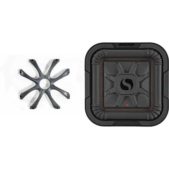 Kicker 46L7T82 L7T L7-Thin 8-Inch (20cm) Subwoofer, Dual Voice Coil, 2-Ohm, 350 Watt w/ Cast Aluminum Grill Bundle