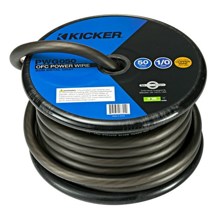 KICKER - 50' Power Cable - Dark Gray