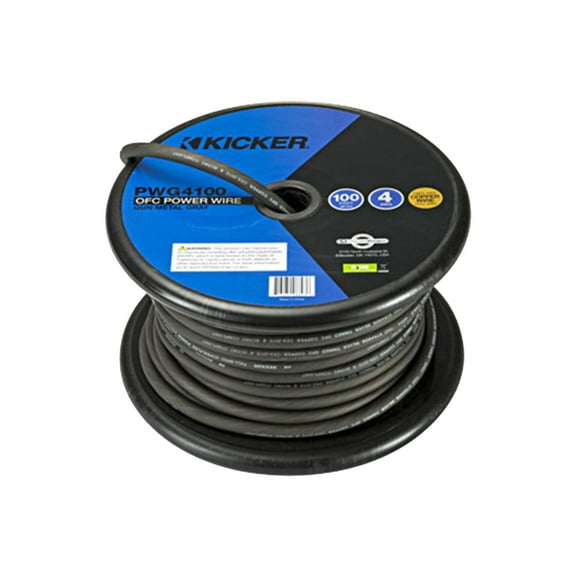 Kicker 46PWG4100 Car Audio 100ft 4 Gauge AWG Gray Power or Ground Cable Wire